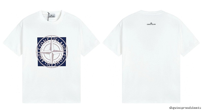 Stone Island Compass Collection Street Style White T-Shirt