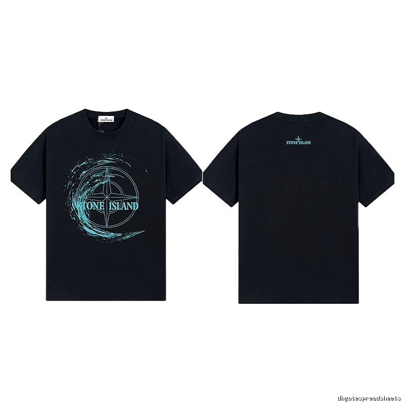 Stone Island Compass Print Street Style Black T-Shirt