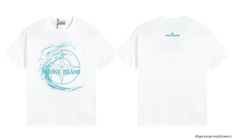 Stone Island Compass Print Street Style White T-Shirt