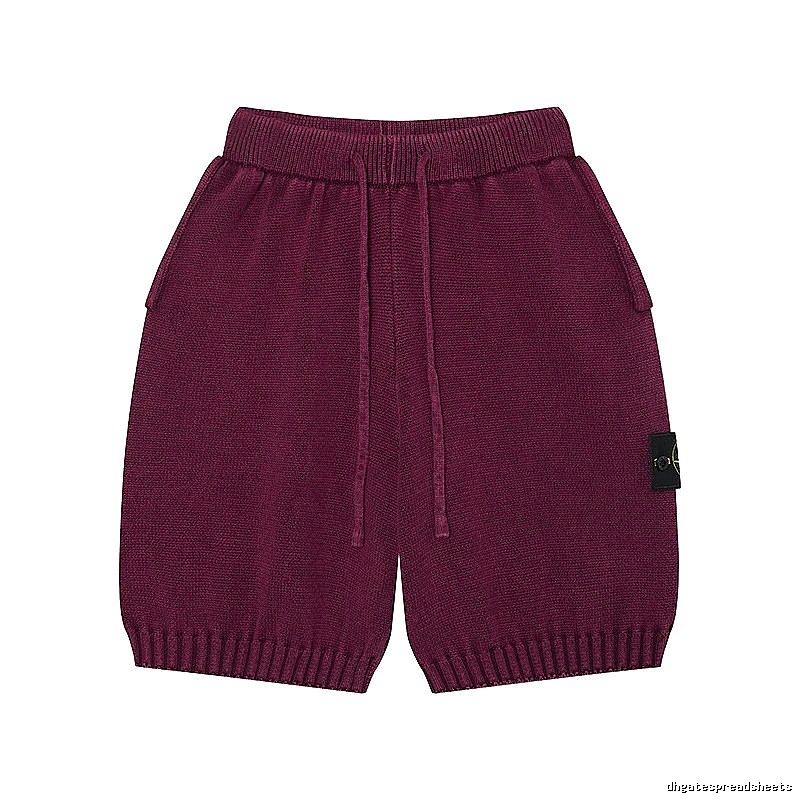 Stone Island Knit Casual Style Burgundy Shorts