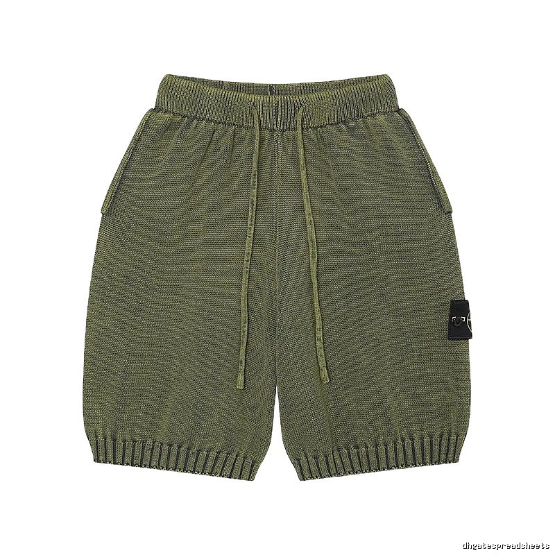Stone Island Knit Techwear Style Military Green Shorts