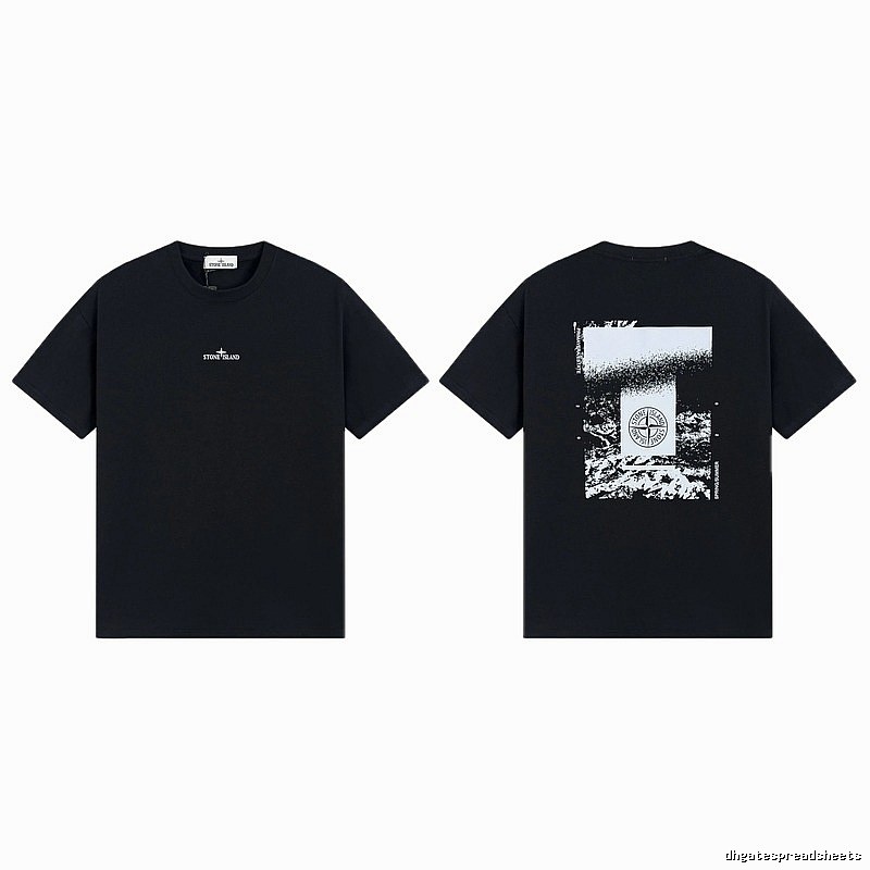 Stone Island Printed Functional Style Black Short Sleeve T-Shirt