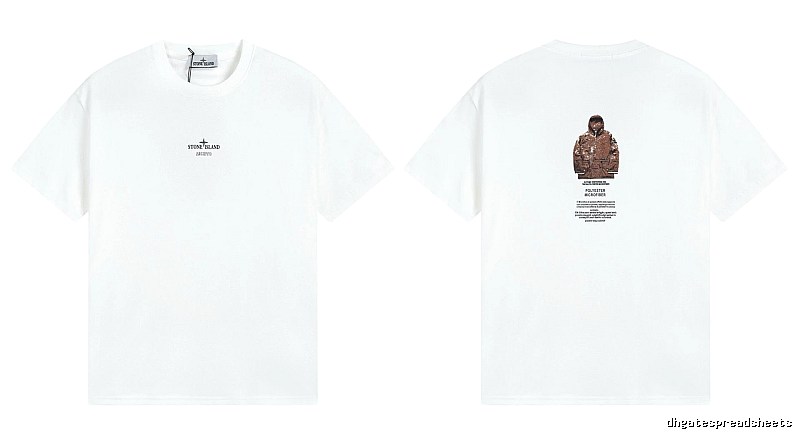 Stone Island Printed Functional Style White Short Sleeve T-shirt