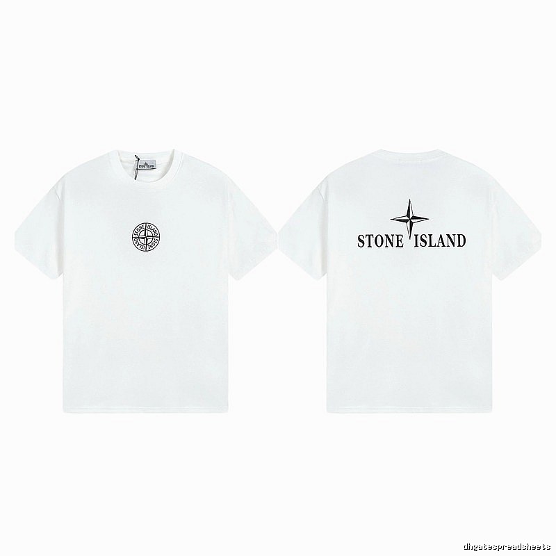 Stone Island Printed Street Style White Short Sleeve T-shirt