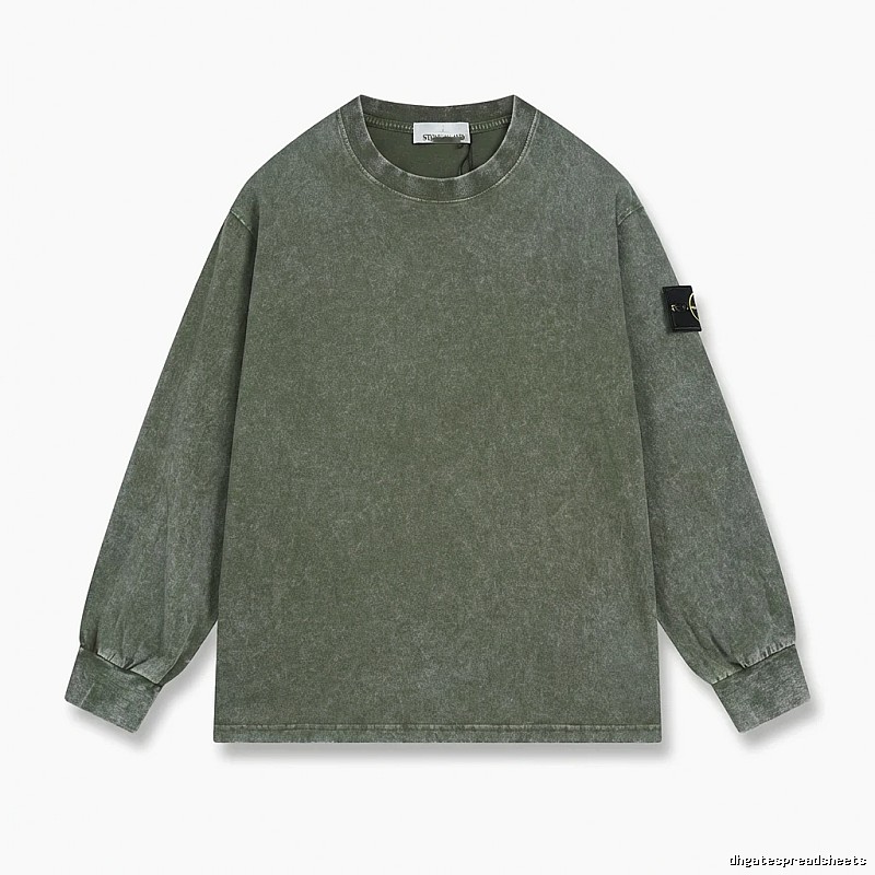 Stone Island retro-style army green sweatshirt