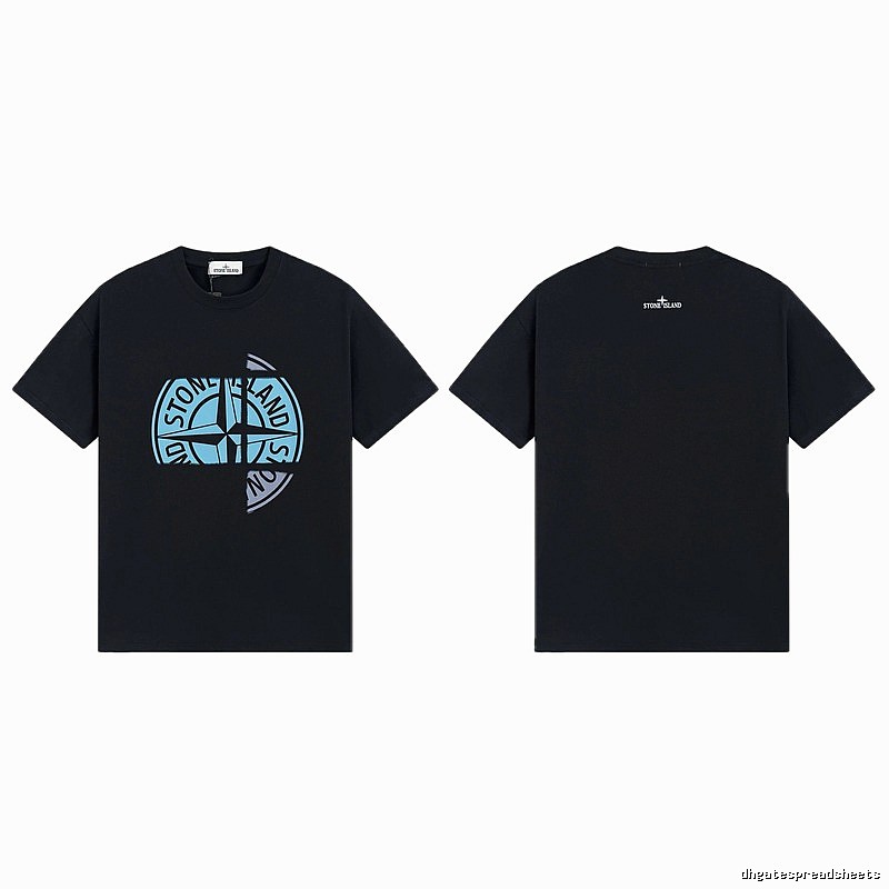 Stone Island Split Compass Street Style Black T-Shirt