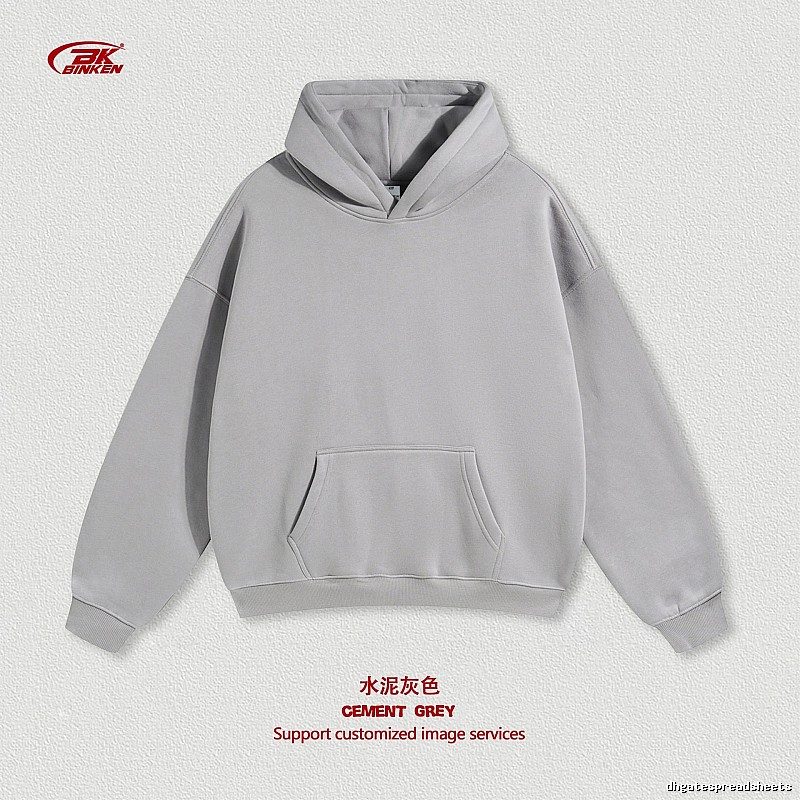 Streetwear Pullover hoodie Navy Blank Kangaroo with Practical Shape