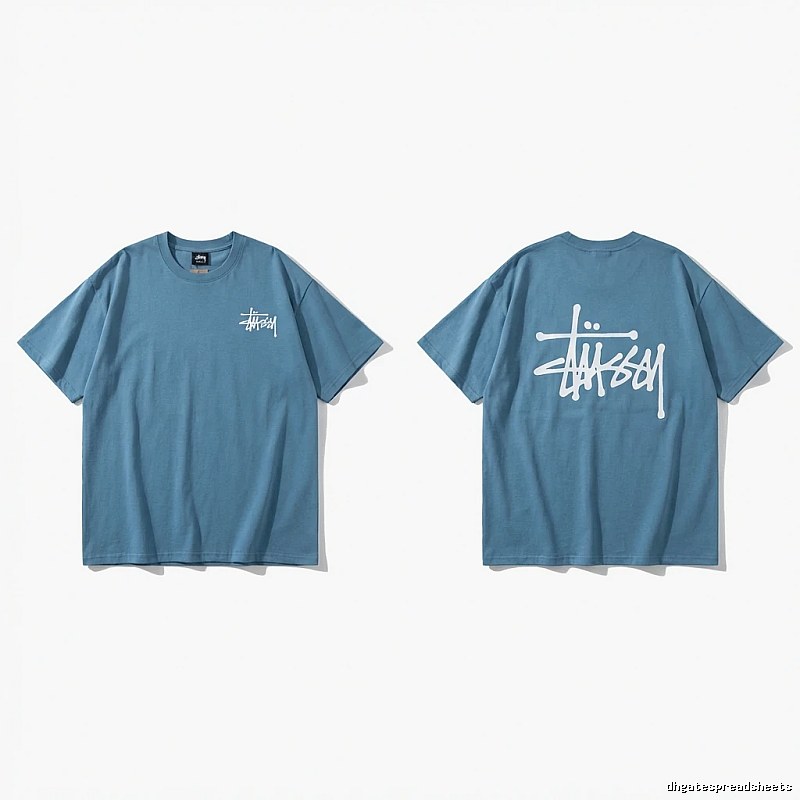 Stussy basic simple style blue T-shirt