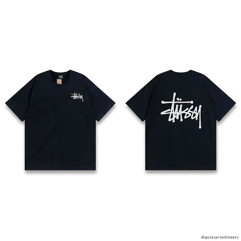 Stussy basic style simple black T-shirt
