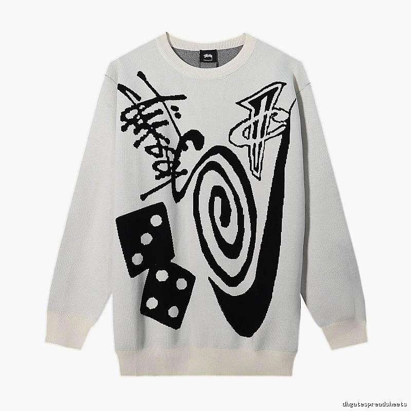 Stussy Beige Swirl Graphic SweatShirt Training Look