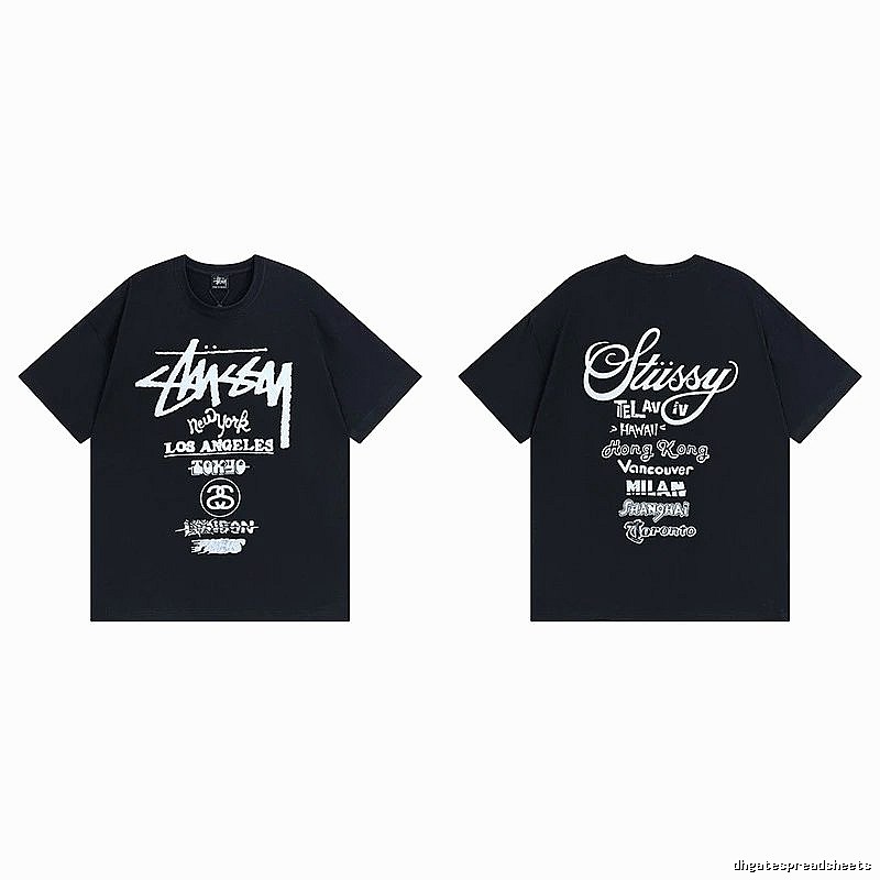 Stussy Black Spider Graphic T-Shirt Bold Graphic Logo