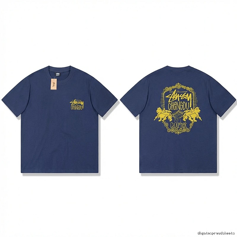 Stussy Chengdu Series Deep Blue Trendy T-shirt
