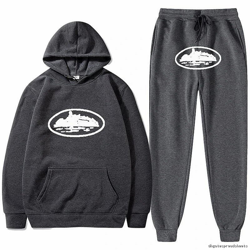 Stussy Dark Gray Tracksuit Set Campus Look Logo