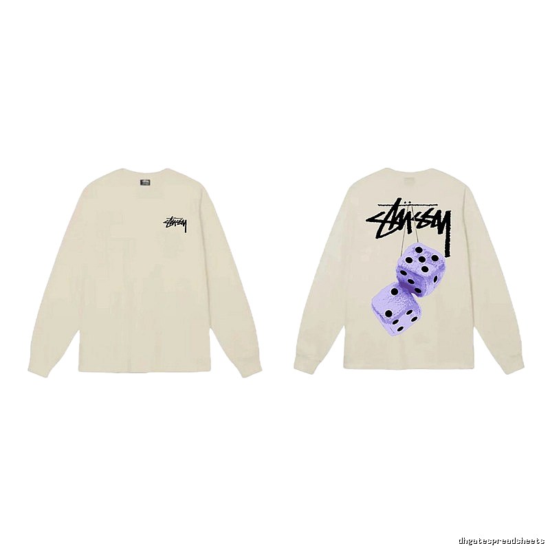 Stussy Dice Print Off-white Long-sleeve Shirt