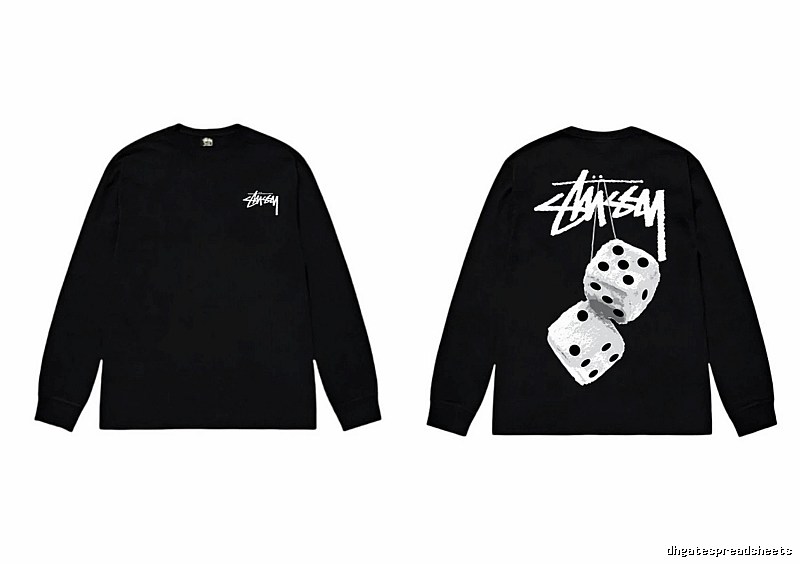 Stussy dice print style black long-sleeve