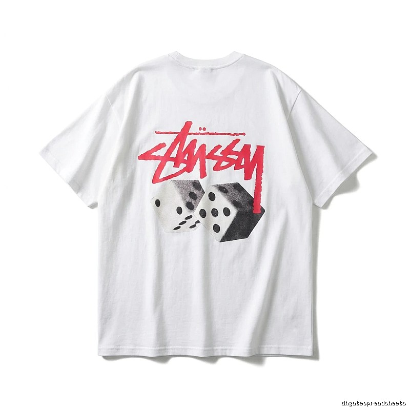 Stussy Dice Print Trendy Brand White T-shirt
