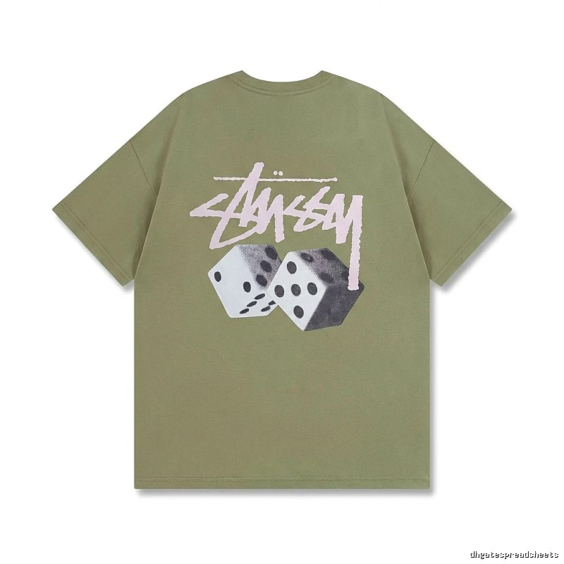Stussy Dice Trend Brand Olive Green T-shirt