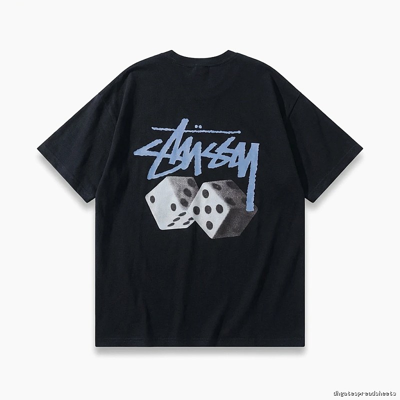 Stussy Dice Trendy Brand Black T-shirt