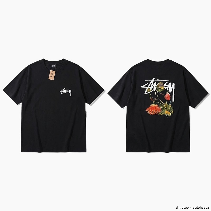 Stussy Floral Style Black T-shirt