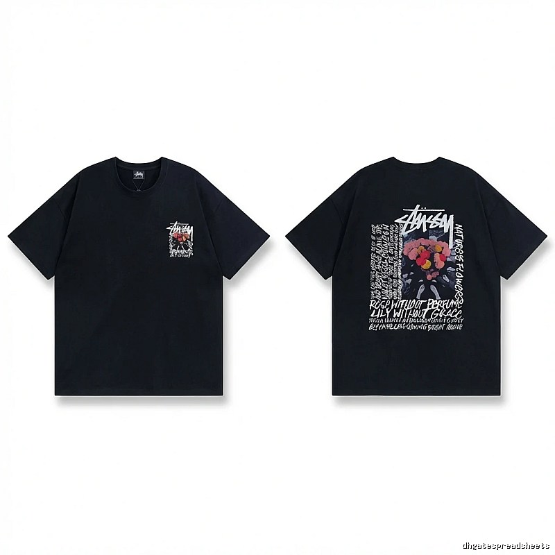 Stussy Floral Style Black T-shirt