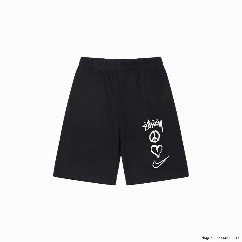 Stussy graffiti-style black shorts
