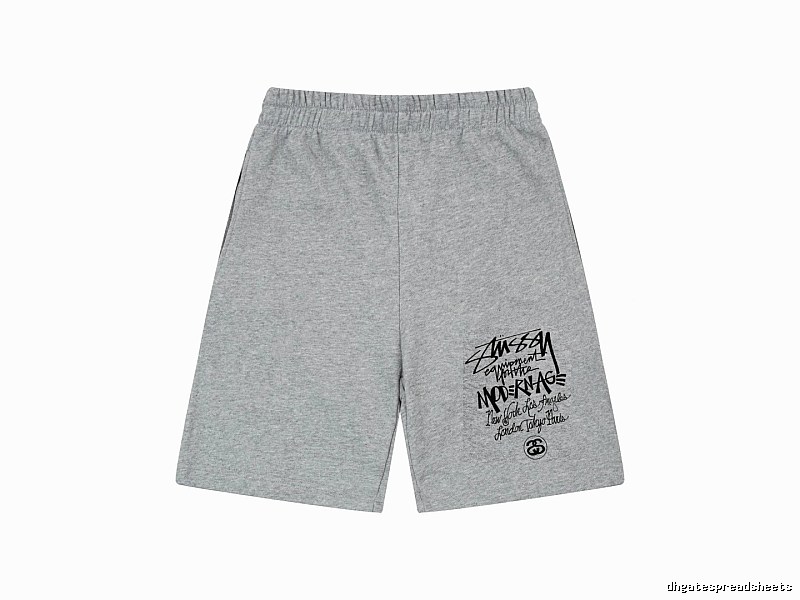 Stussy graffiti-style grey shorts