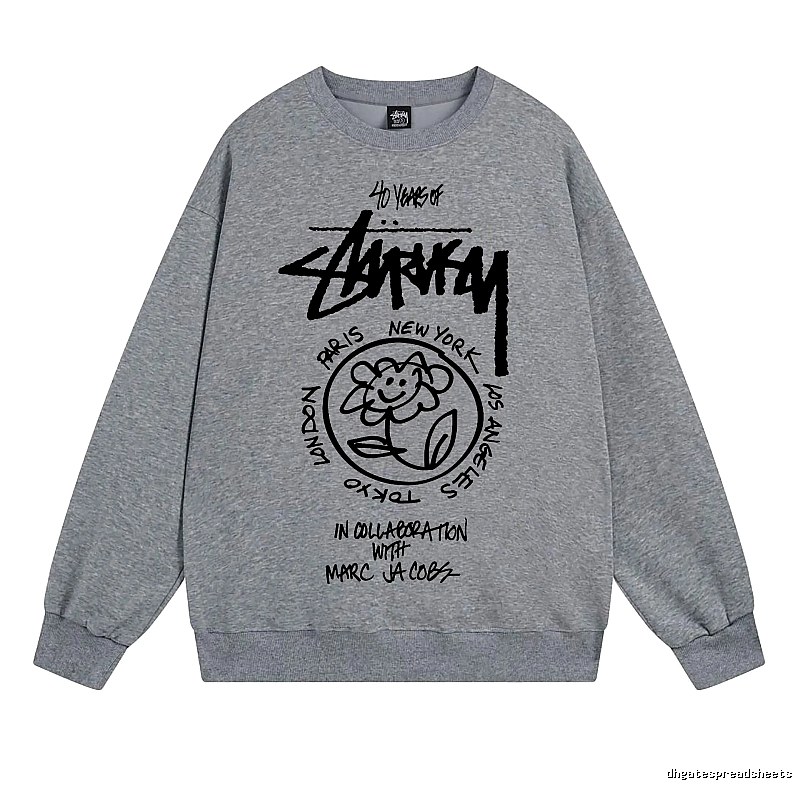 Stussy Gray Style 539 Graphic SweatShirt Minimal Look