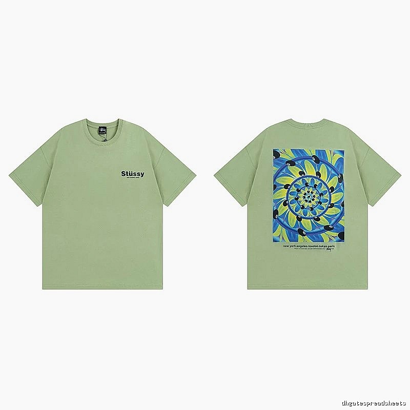 Stussy Green Spider Graphic T-Shirt Outdoor Days Logo