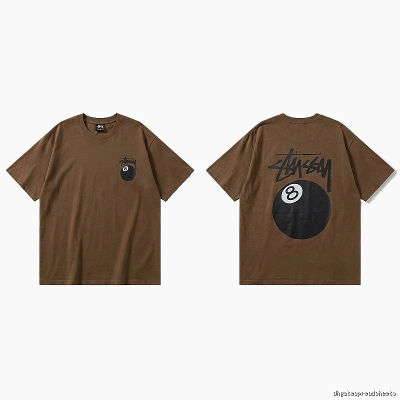 Stussy No.8 Ball Trendy Brown T-shirt