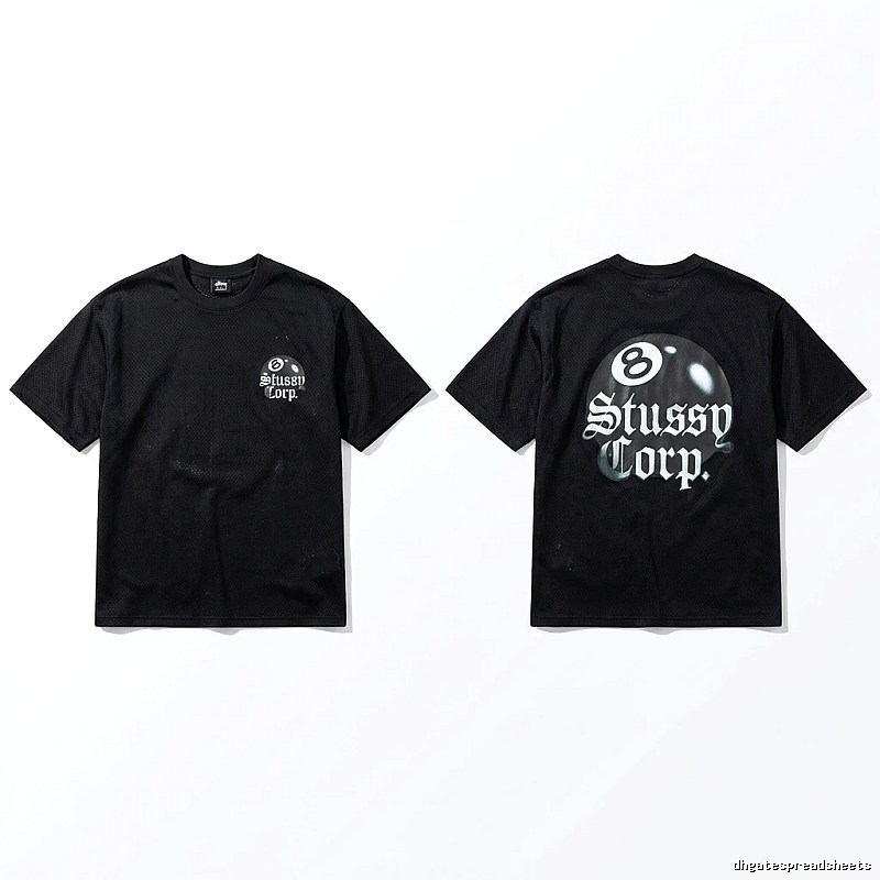 Stussy No.8 Retro Style Black T-shirt