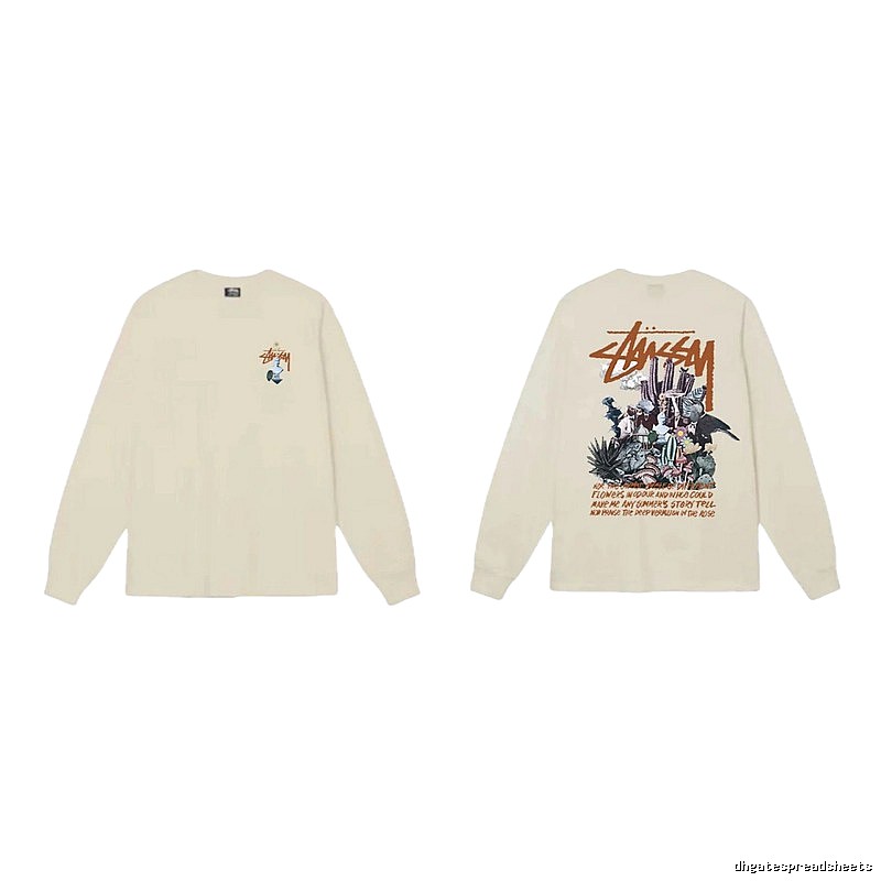 Stussy Print Retro Style Long-Sleeve (Off-White)