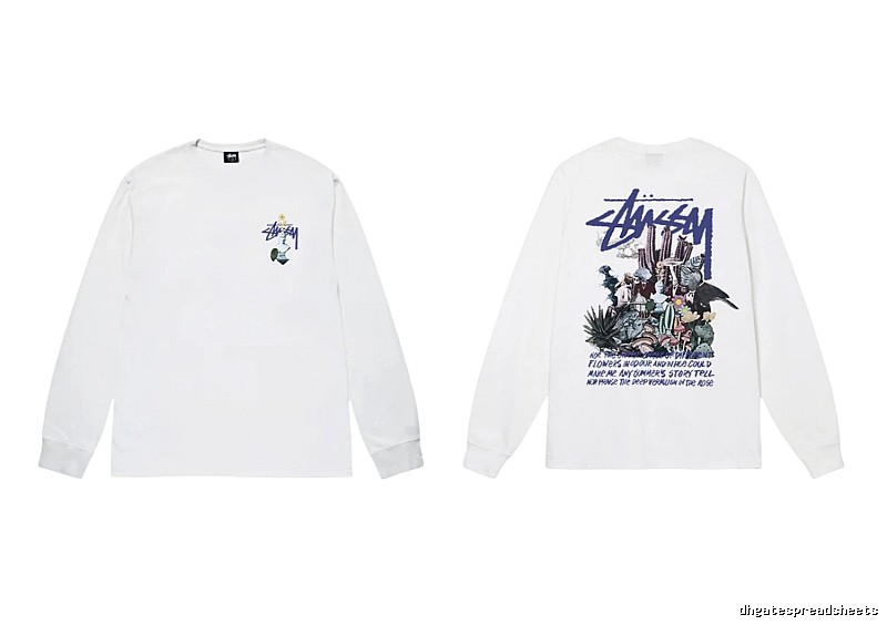 Stussy printed trendy white long-sleeve