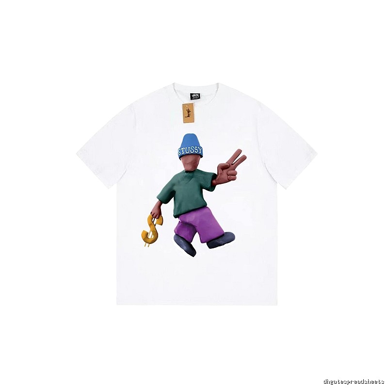 Stussy Relaxed Graphic T-shirt Black White Stussy with Designer-Inspired Detail