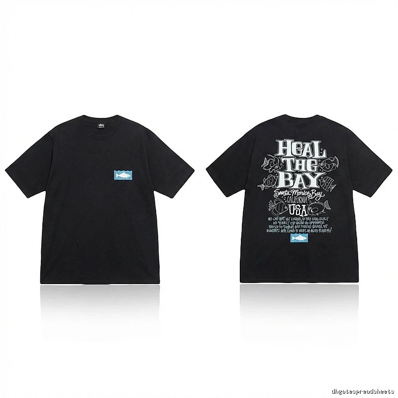 Stussy retro-style black short-sleeve