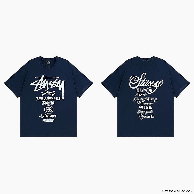 Stussy Simple Logo Finish Spider Graphic T-Shirt Minimal Look