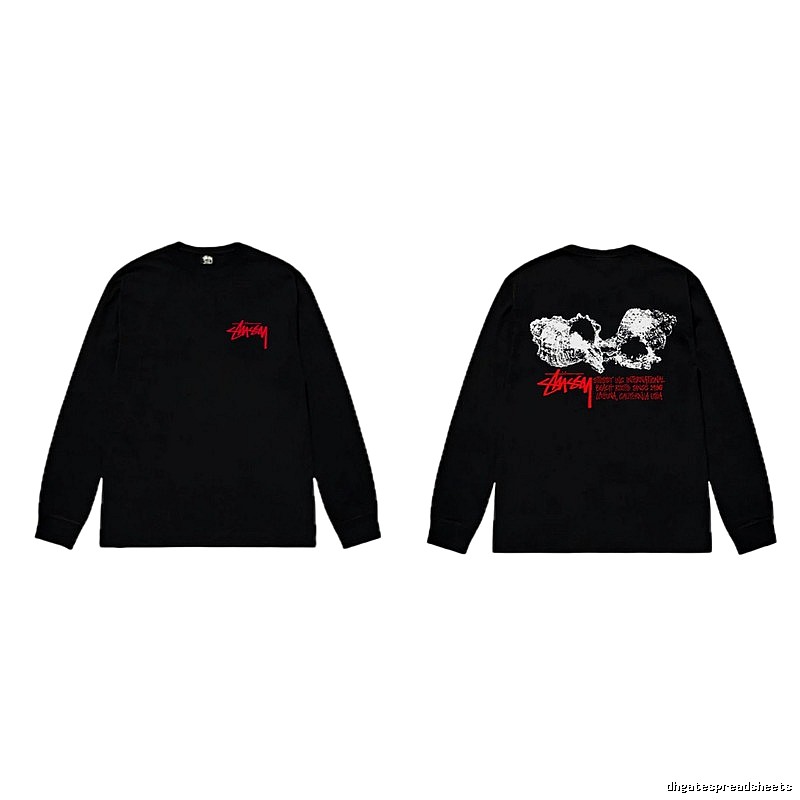 Stussy Skull Print Black Long-sleeve Shirt