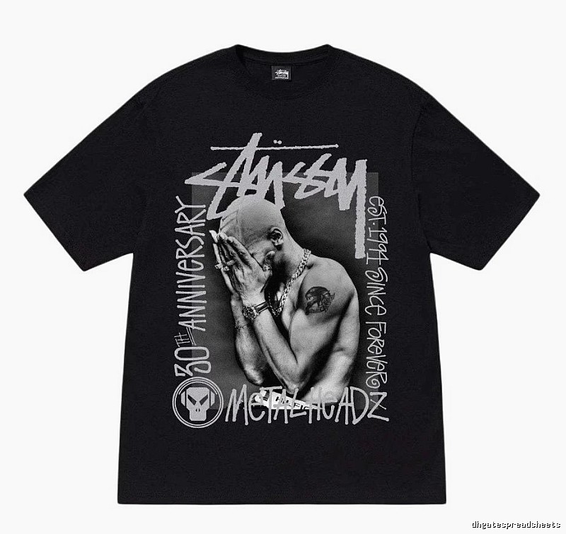 Stussy Statement Graphic T-shirt Black White Stussy for Easy Pairing