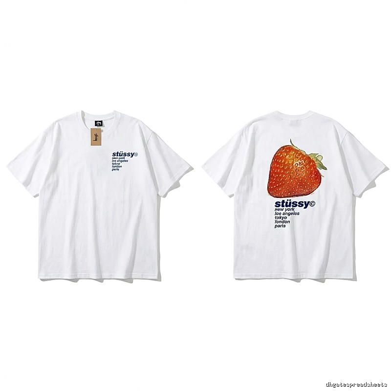 Stussy Strawberry Print White T-shirt