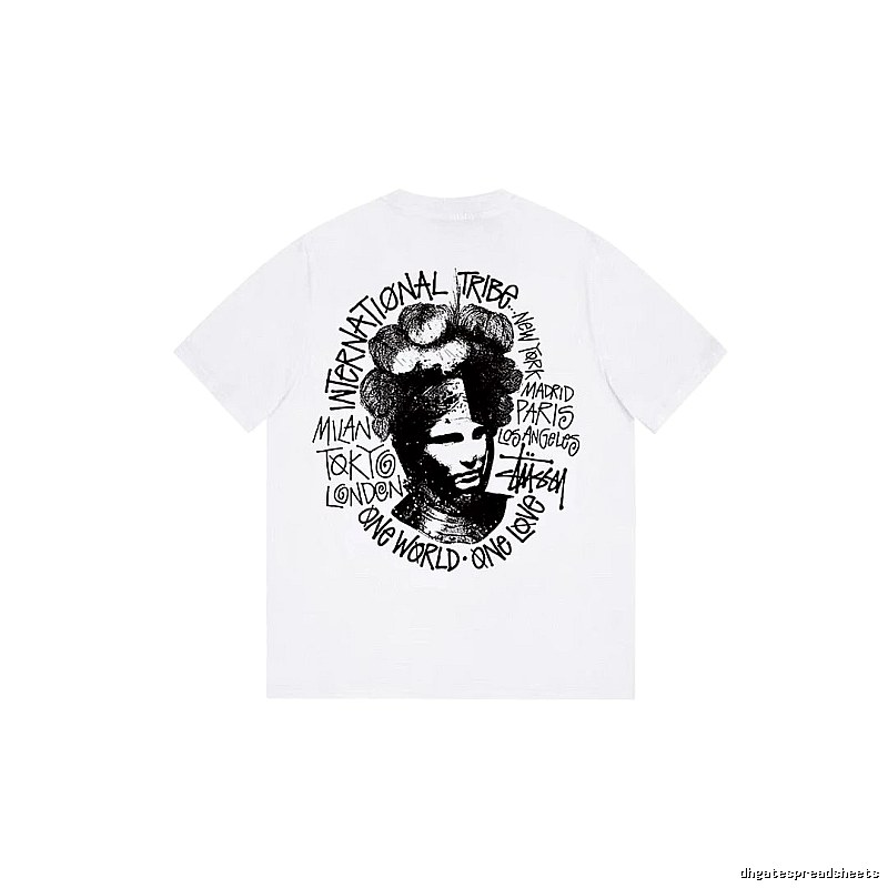 Stussy Summer Graphic T-shirt Black White Stussy with Bold Graphic