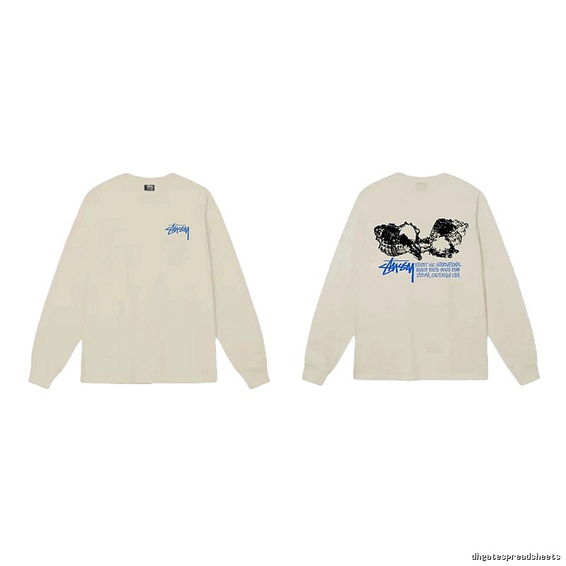 Stussy Trendy and Cool Style Off-white Long-sleeved Shirt