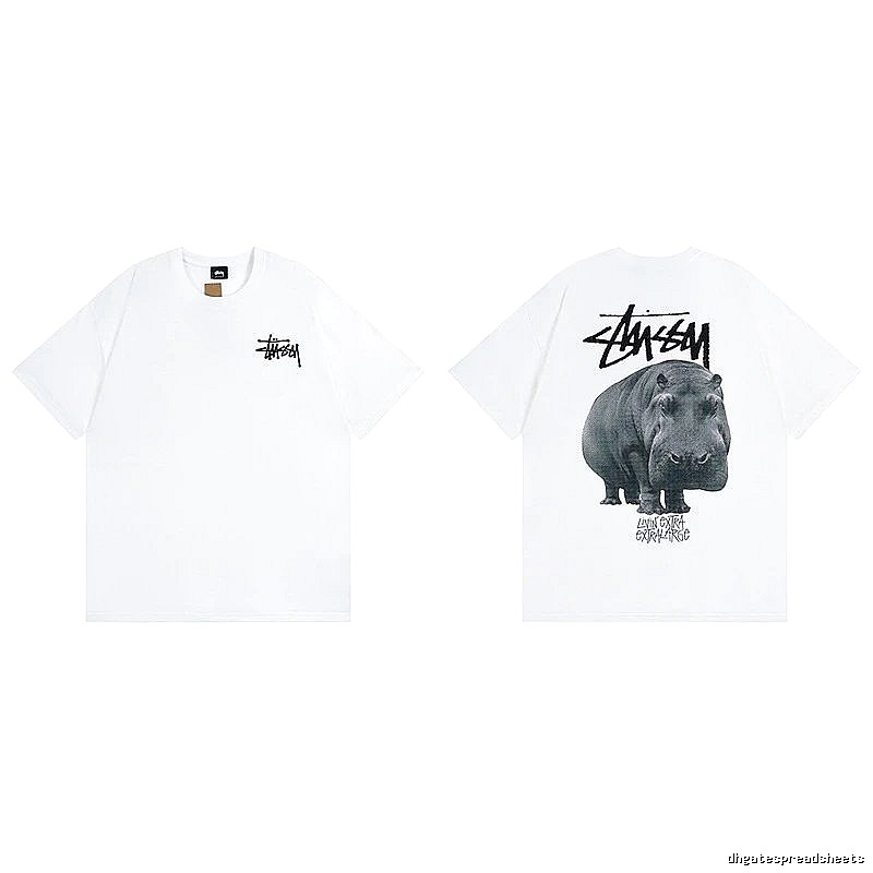 Stussy White Spider Graphic T-Shirt Relaxed Styling Logo