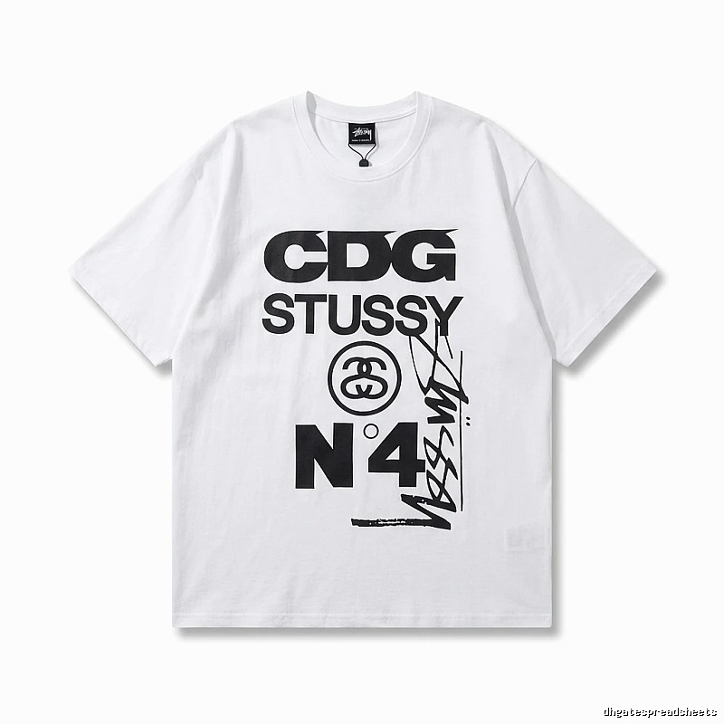 Stussy x CDG collaboration white T-shirt