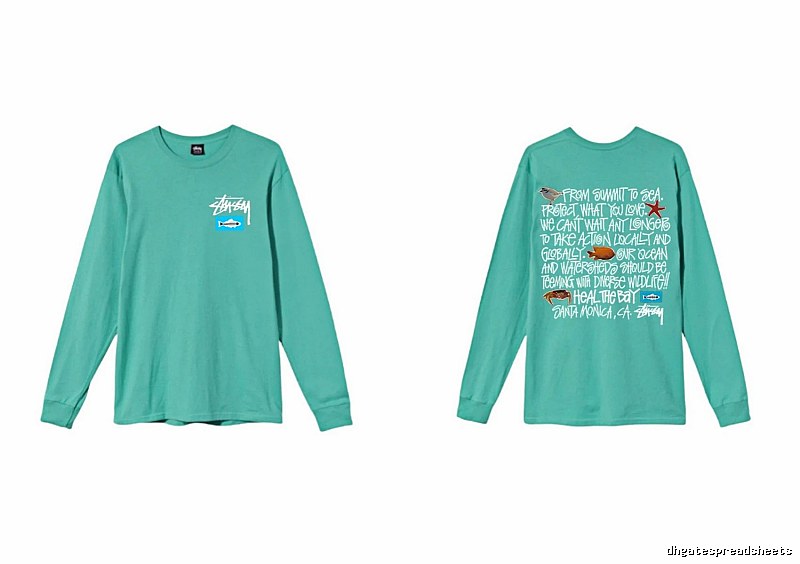 Stussy's eco-friendly mint green long-sleeved shirt