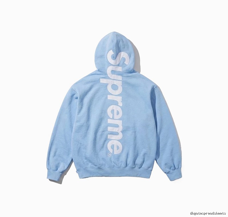 Supreme basic style, simple style, light blue hoodie
