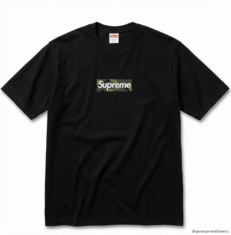 Supreme camouflage style black T-shirt