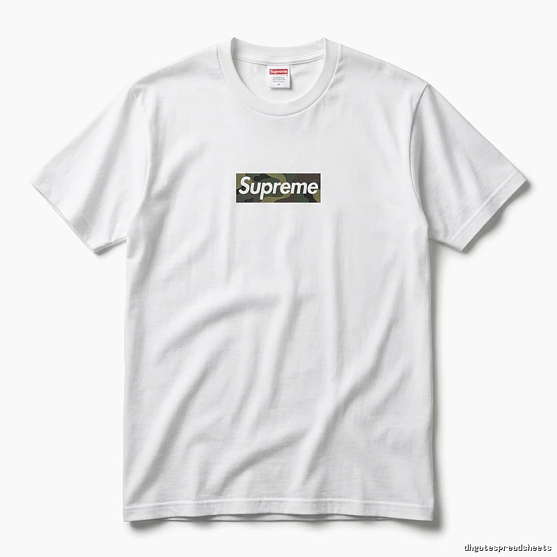 Supreme camouflage-style white T-shirt