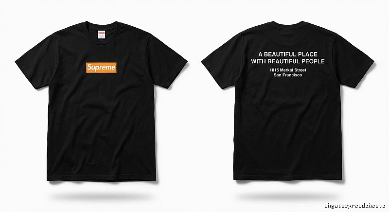 Supreme orange printed trendy and cool short-sleeved shirt
