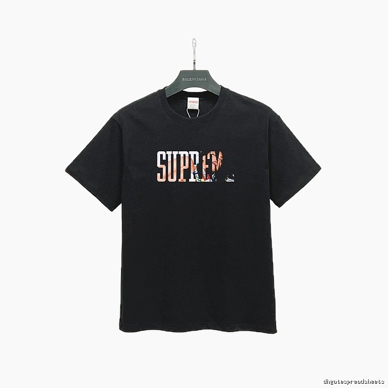 Supreme Portrait Print Street Style Black T-Shirt