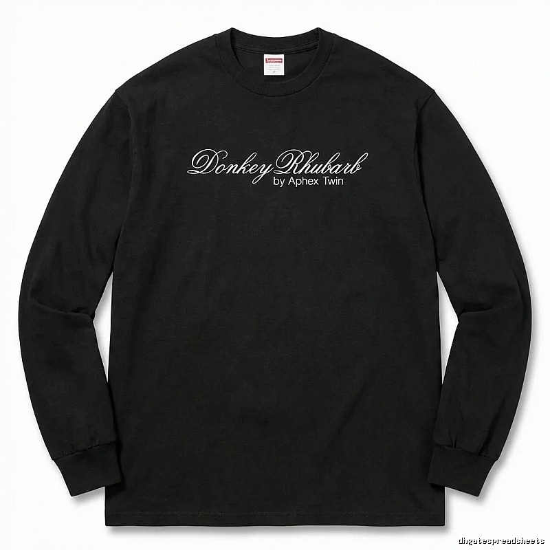 Supreme Print Retro Style Black Long-sleeve Shirt