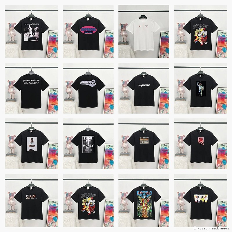 Supreme Printed Street Style Black T-Shirt